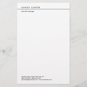 Papelaria Profissional branco elegante simples minimalista m