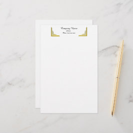 Papelaria Profissional com Borda de Canto Dourado 