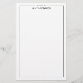 Papelaria Profissional Da mesa de Nome Borda Quadrada