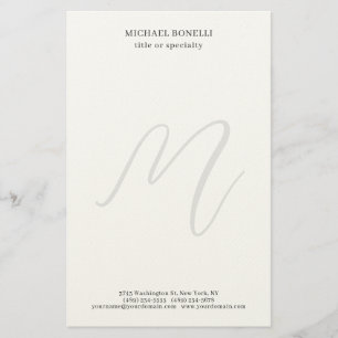 Papelaria Profissional Pleno Modernista Minimalista Monogram