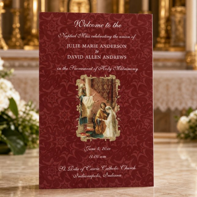 Papelaria Programa de Casamento Católico Elegante e Econômic (Criador carregado)
