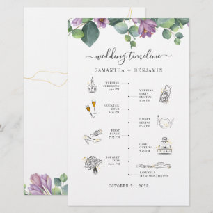 Papelaria Programa Itinerário de Casamento de Ícones Eucalyp