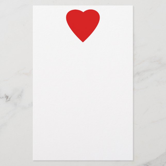 Papelaria Projeto vermelho e branco do coração do amor (Frente)