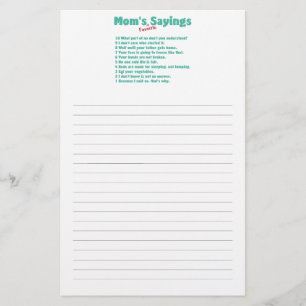 Papelaria Provérbios favoritos da mãe em presentes para el