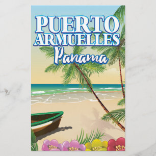 Papelaria Puerto Armuelles Panamá poster de viagem de praia