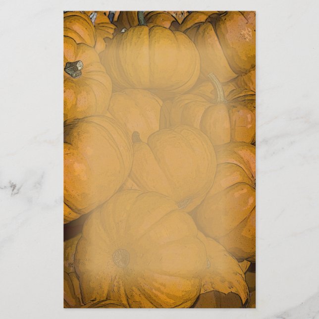 Papelaria Pumpkins de Outono Laranja (Frente)