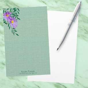Papelaria Púrpura bonito Canto de Fotografia de Flor Selvage