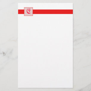 Papelaria Quadrado Monograma (Vermelho)