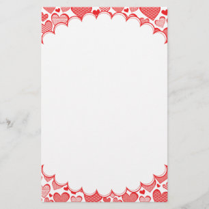 Papelaria Quadro Corações Vermelho Padrão