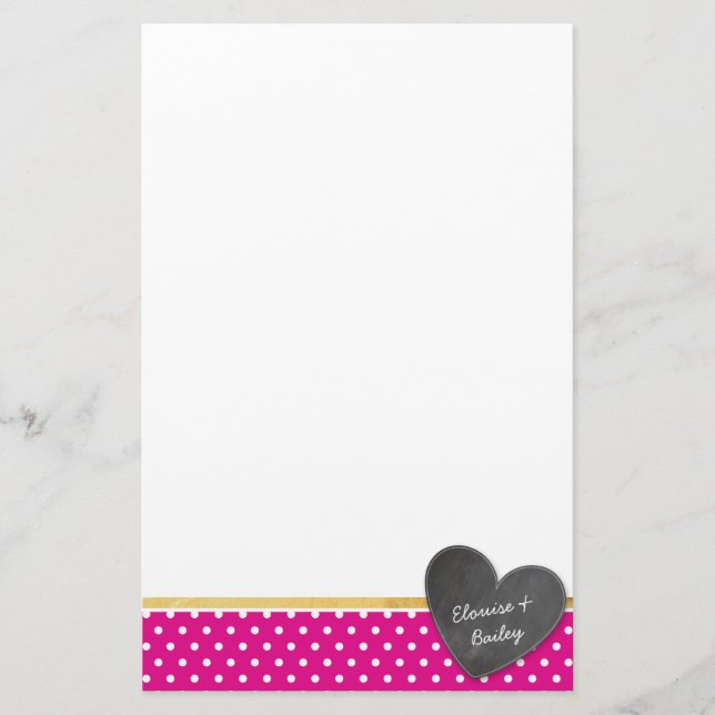 Papelaria Quadro de bolinhas MONOGRAM Coração a quente (Frente)