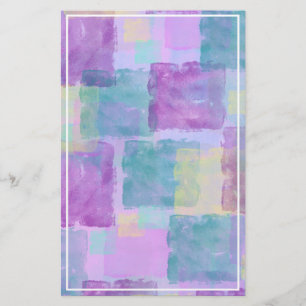 Papelaria Quadro de Borda Azul Azul Púrpura da Cor da Água