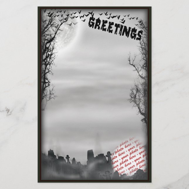 Papelaria Quadro de Fotografias da Cena de Halloween (Frente)