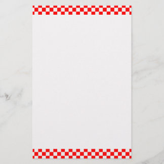 Papelaria Quadro de Verificação Clássico Vermelho e Branco p
