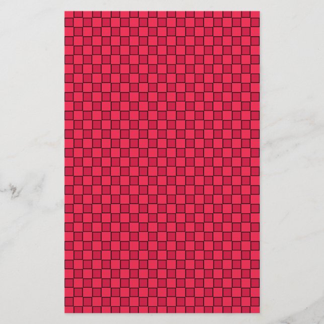 Papelaria Quadro de Verificação Preto Vermelho (Frente)