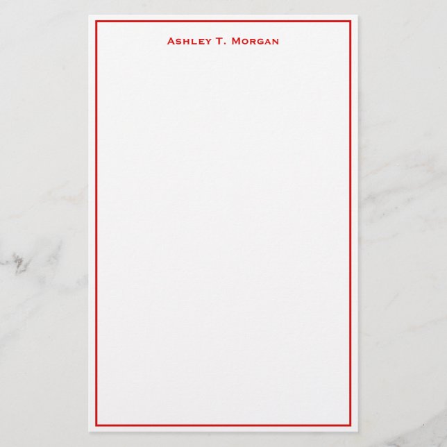 Papelaria Quadro Simplicidade Red White Personalizada de Apr (Frente)