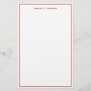 Papelaria Quadro Simplicidade Vermelho Branco Personalizado