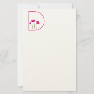Papelaria Qualquer Cor Personalizada Monograma Raspberry Ger