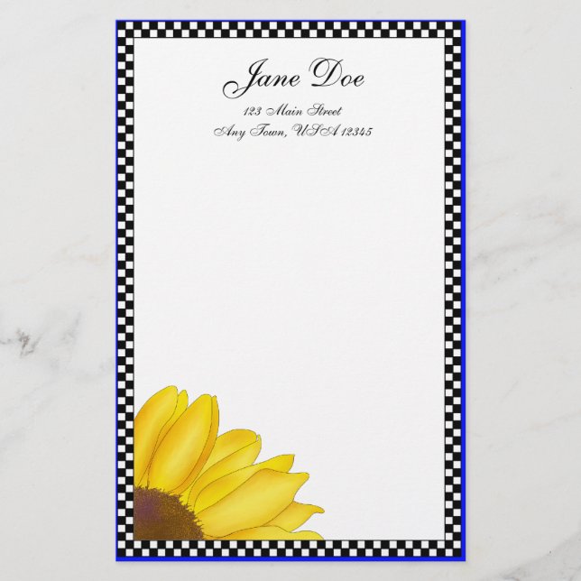 Papelaria Quarter Sunflower Stationery (Frente)