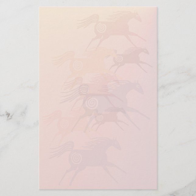 Papelaria Quatro cavalos antigos estacionários (Frente)