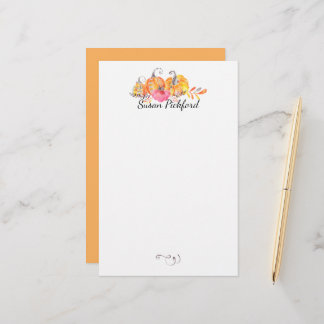 Papelaria Queda de outono no Halloween Pumpkins Aquarela