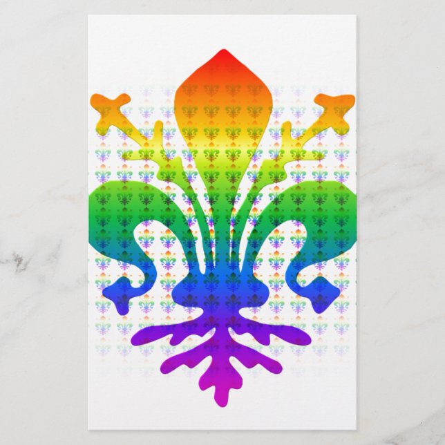 Papelaria Rainbow Fleur-de-lis (Frente)