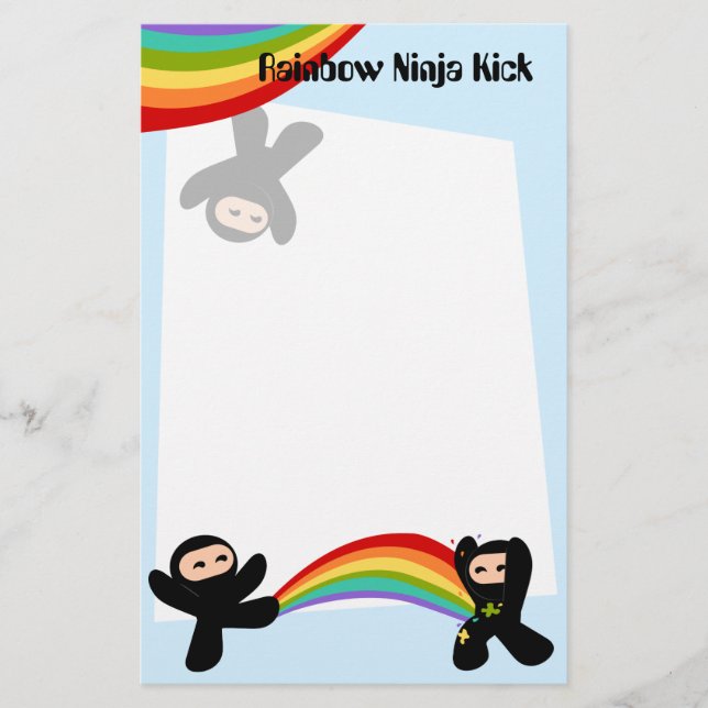Papelaria Rainbow Ninja Kick (Frente)