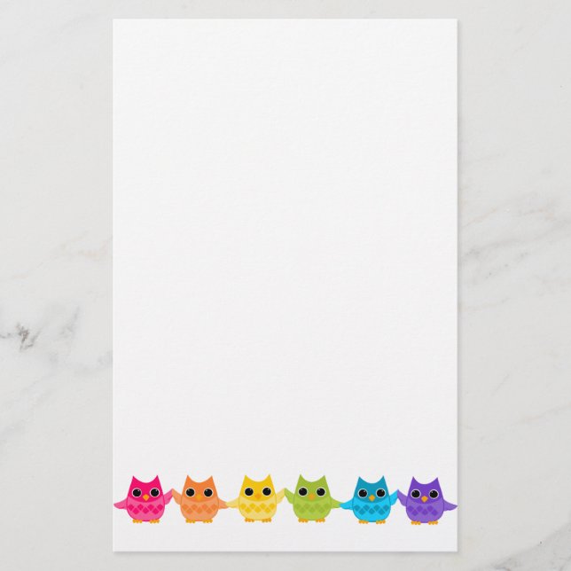 Papelaria Rainbow Owls (Frente)