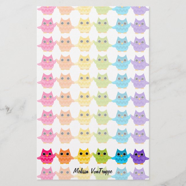 Papelaria Rainbow Owls (Frente)