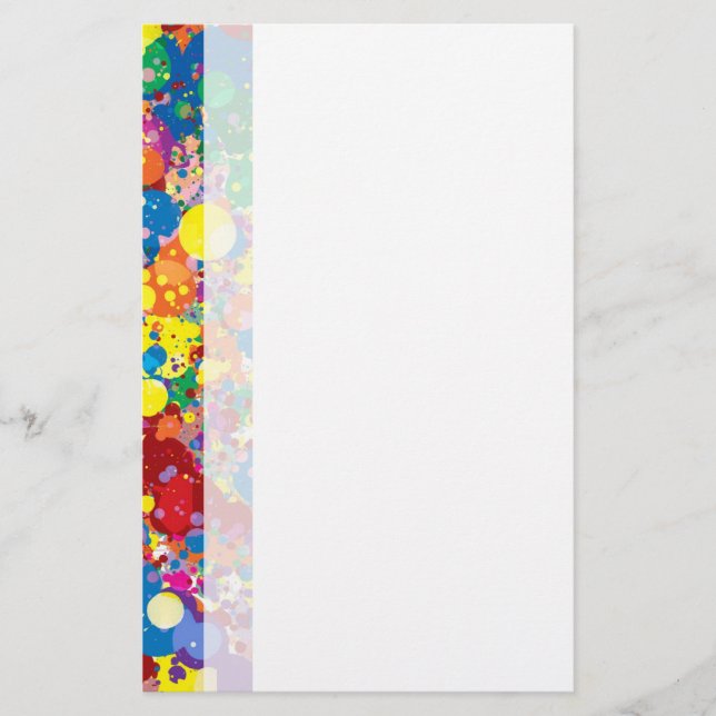 Papelaria Rainbow Paint Splatter (Frente)