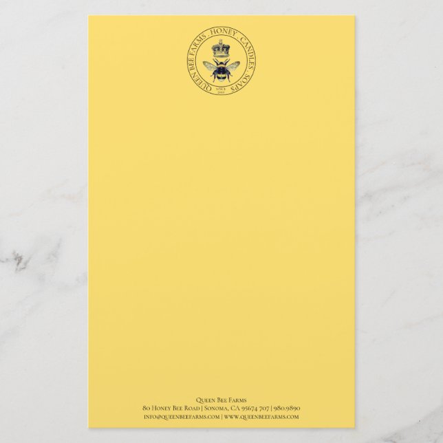 Papelaria Rainha Fazenda Apiary Honey Business Letterhead (Frente)