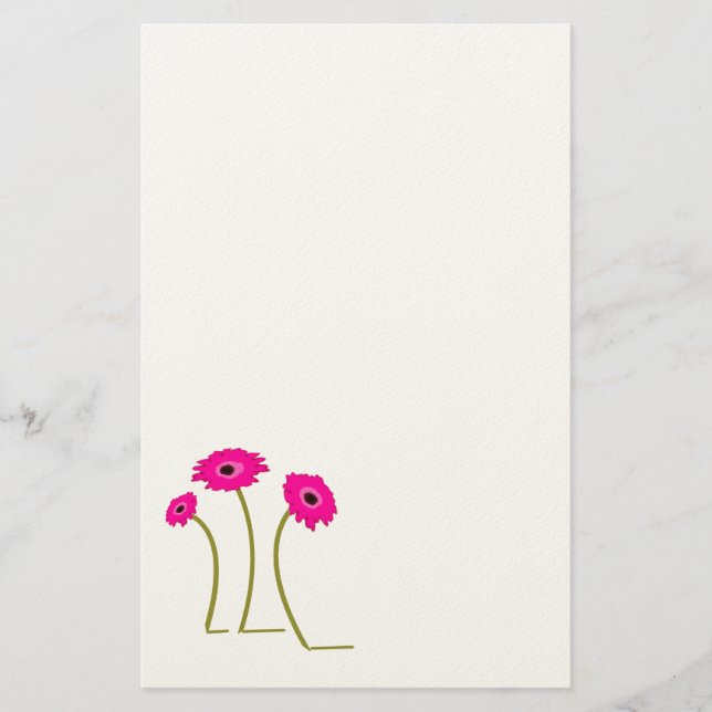 Papelaria Raspberry Gerber Daisy (Frente)