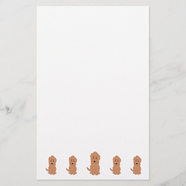 Papelaria Red Goldendoodle Dog Design (Frente)