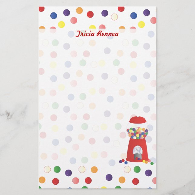 Papelaria Red Gumball Machine (Frente)