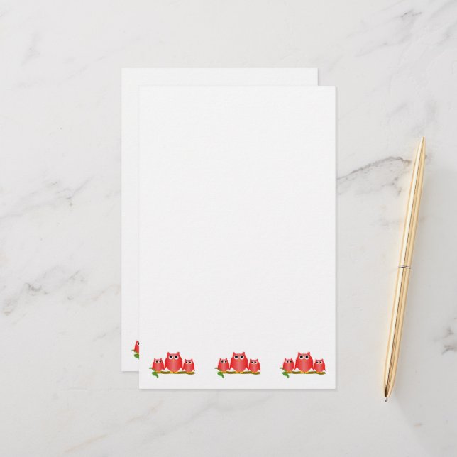 Papelaria Red Owls Design (already in Portuguese, as it's a  (Frente/Verso In Situ)