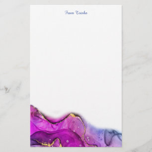 Papelaria Red Violet & Purple Ink Abstrato, DIY Name/Message