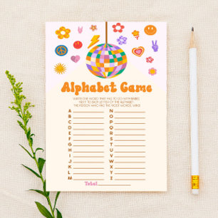 Papelaria Retro 70's Groovy Alphabet Baby Shower Game