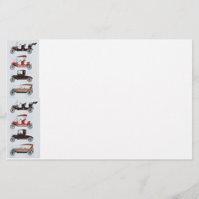 Papelaria RETRO CARROS 2 , cinza DE RESTAURAÇÃO AUTOMÁTICA b (Frente)
