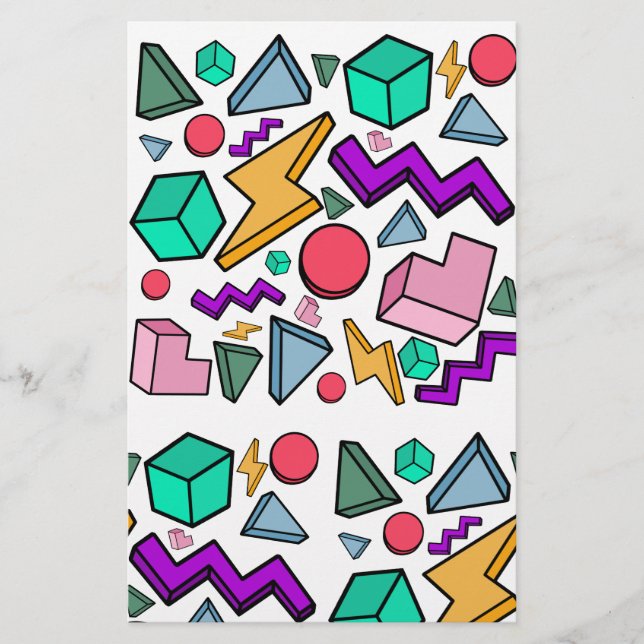 Papelaria Retro estético da Vintage dos anos 80 (Frente)