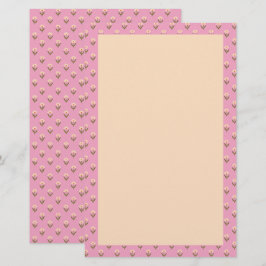 Papelaria Retro Primavera Mão Desenhada Floral Rosa e Creme