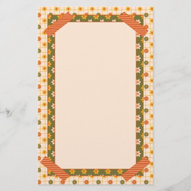 Papelaria Retro Spring Hand Drawn Faux Washi Floral Mix (Frente)