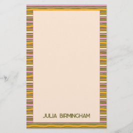 Papelaria Retro Spring Hand Drawn Striped Personal
