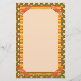 Papelaria Retro Spring Mão Desenhada Falso Washi Floral Vert