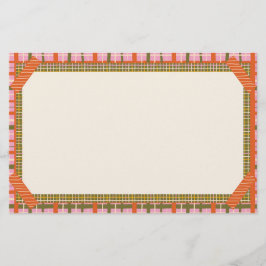 Papelaria Retro Spring Mão Desenhada Falso Washi Grade e Xad