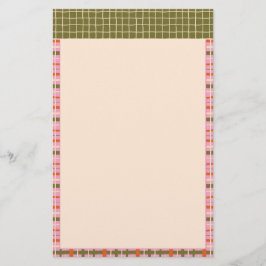 Papelaria Retro Spring Mão Desenhada Xadrez e Grade Vertical