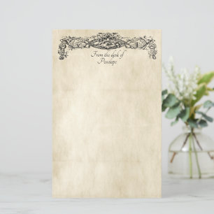 Papelaria Rico Scrollwork Old Parergs com seu nome