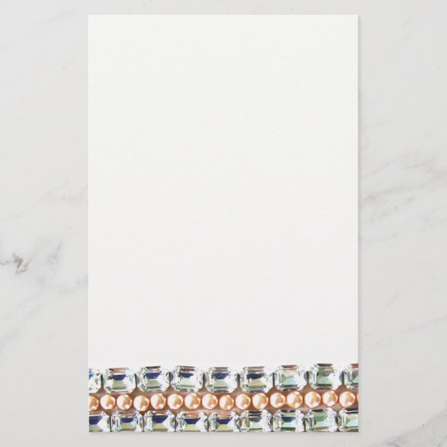 Papelaria Rinestonas e pérolas - joias de colheita (Frente)