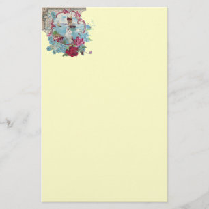 Papelaria ROMANTİCA, creme azul rosa vermelha