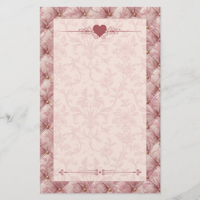 Papelaria Romântica de Veludo Bourclé com Toile Ro (Frente)
