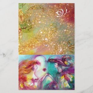PAPELARIA ROMEO E JULIET, SPARKLES AMARELOS DO OURO VERDE