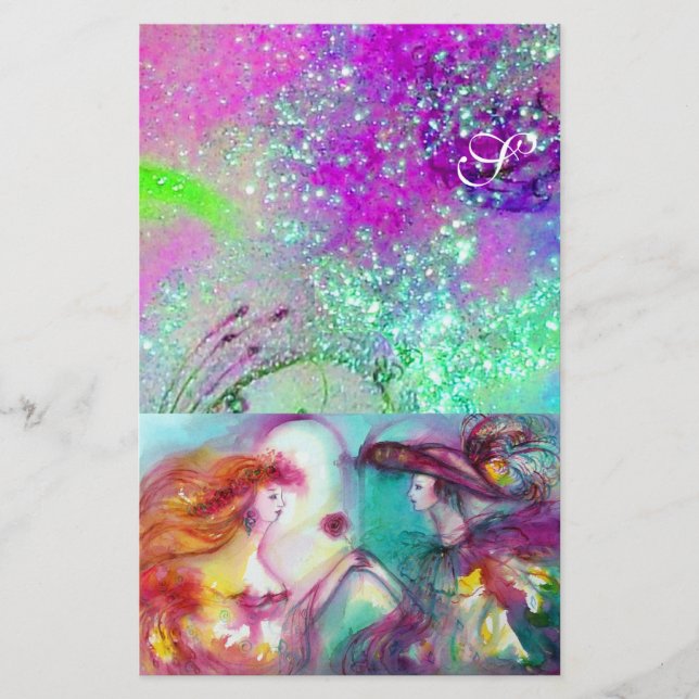 PAPELARIA ROMEO E JULIETO, TEAL AZUL DOURADO RÚPIDO (Frente)